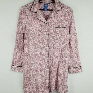 Simply Vera Vera Wang Intimates Women's Sleep Shirt Size Medium Pink Hearts